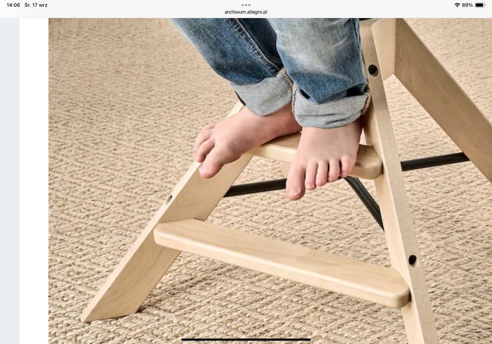 Ikea krzeslo drewniane sosnowe ze schodkami graval