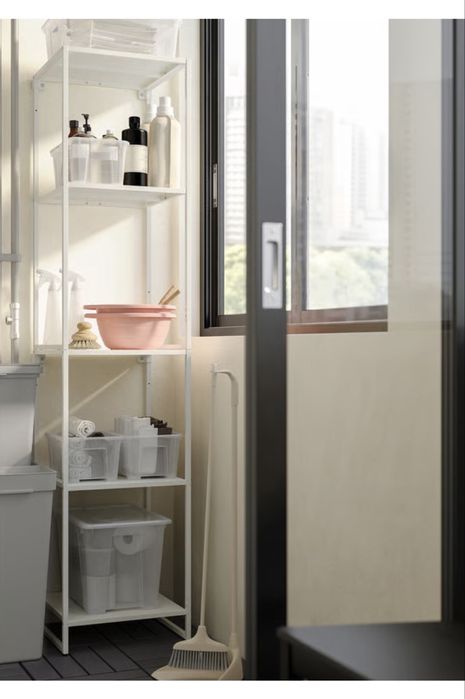 Regal metalowy loft bialy ocynkowany do lazienki warsztatu