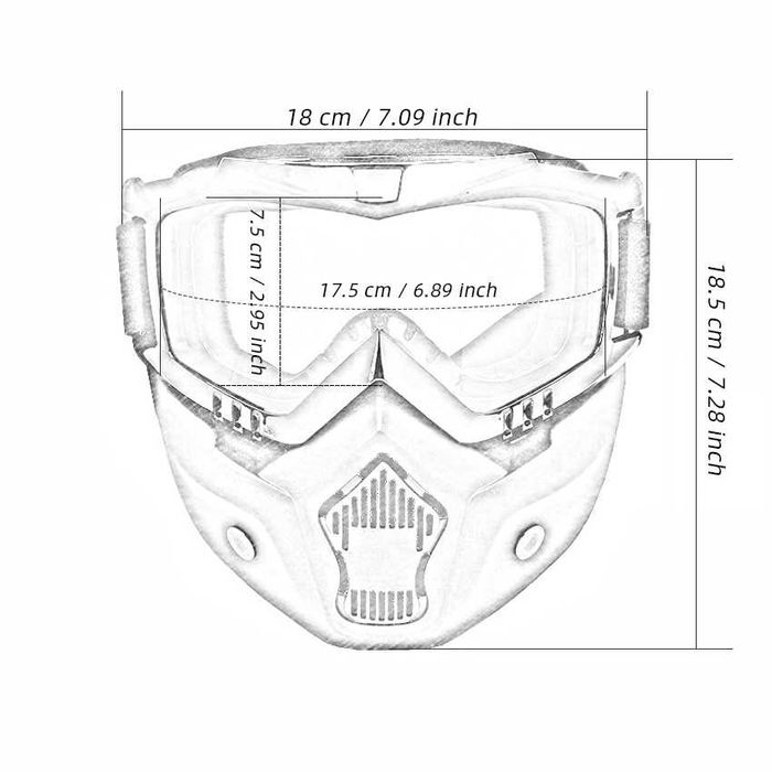 Mascara Óculos e filtro Motociclista Ski Snowboard Paintball Neve NOVO