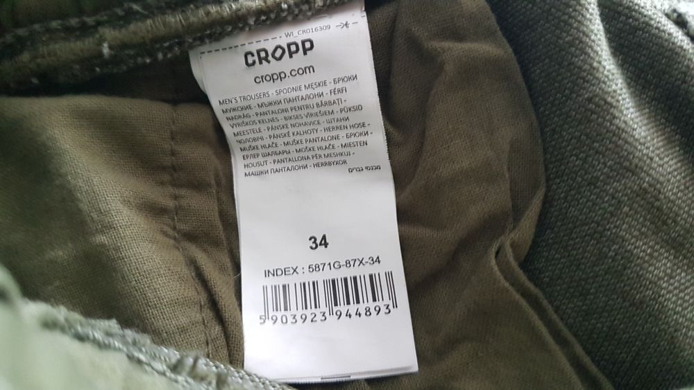 Spodnie męskie Cropp Joggery Slim zielone khaki 5871g-87x-34 rozm.34 j
