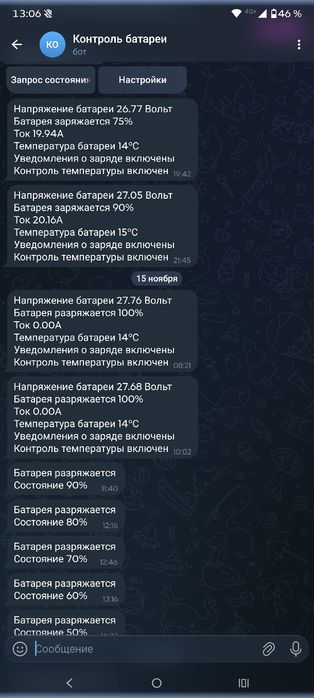 Дисплей BMS JK + telegram трекер