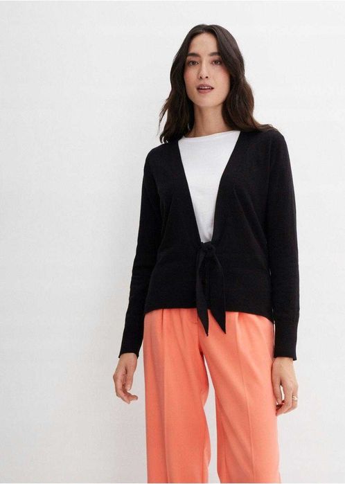 Sweter czarny wiązany