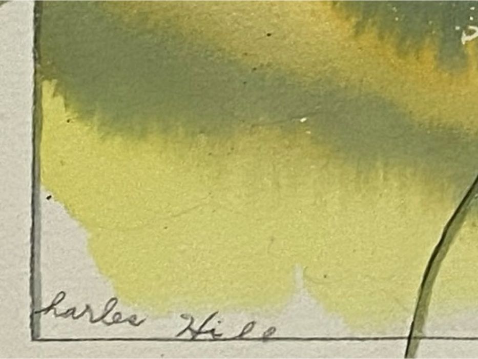 Aguarela Azenhas do Mar simulação de vidro partido - Charles Hill