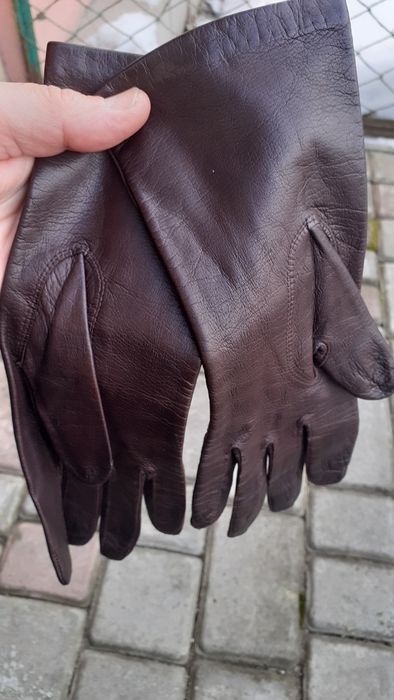 Женские демосезонные кожанные коричневын перчатки (Англия))Р-р6 3/4.