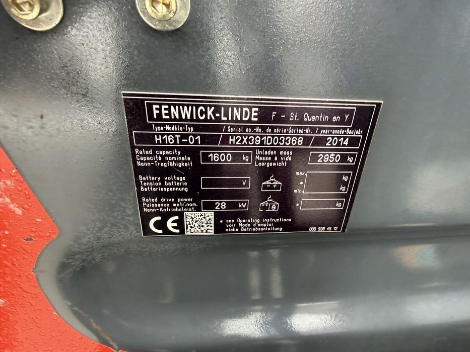 Wózek widłowy Linde H 16 T 391  z2014 r 300 cm 1600 kg wózek Linde VW