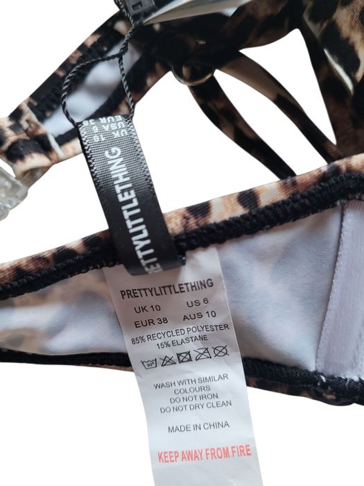 Strój kostium kąpielowy stanik bikini panterka 38,M PrettyLittleThing