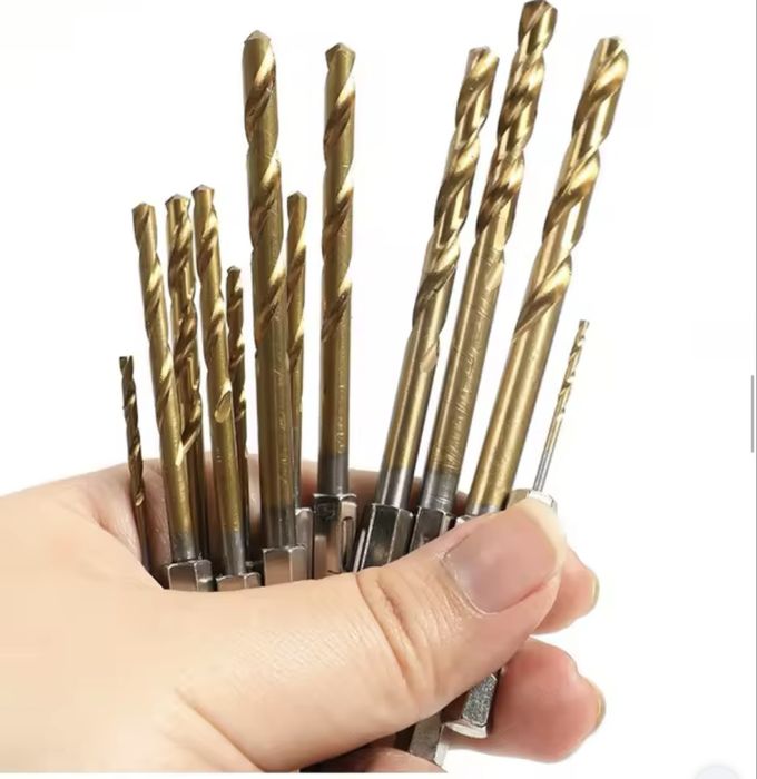 шестигранна 1/4 13 предметів, набір спіральних свердел нові 1,5-6,5 мм