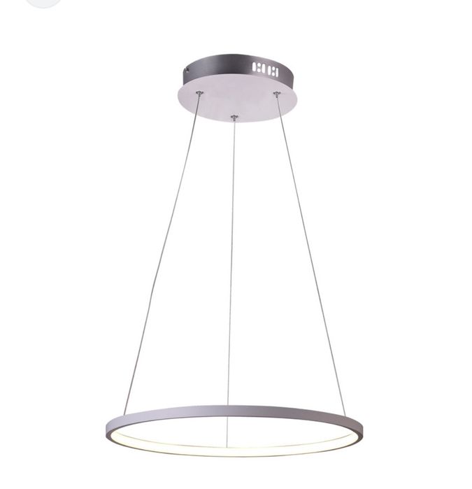 Lampa okrągła 40cm chrom wisząca 2 szt LED ring