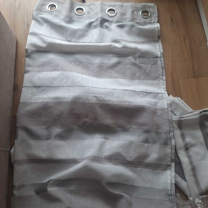 2x zasłony 140x240 szaro beżowe