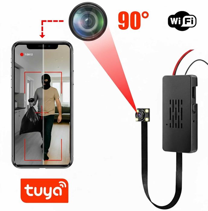 Mini Kamera WiFi C10 Full HD 1080P z Nocnym Podglądem IR 90°