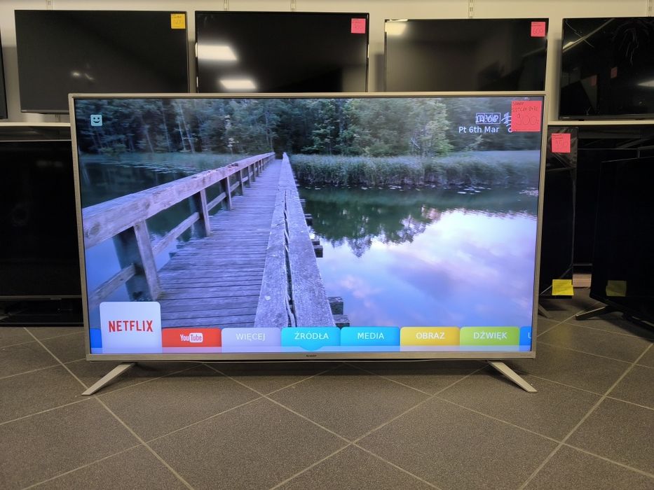 Sharp 55 cali 4K UHD hdr Smart WiFi DVB-T2 HEVC 55CUF8472 gw3m telewiz