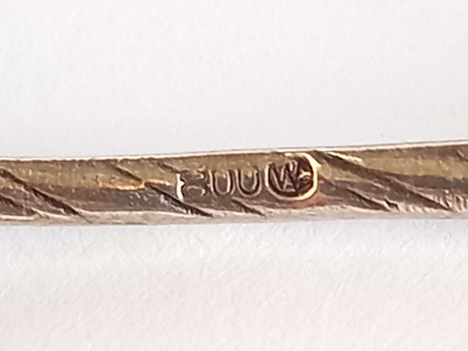 Łyżeczka, szufelka do cukru, srebro 800, pocz. XX w.