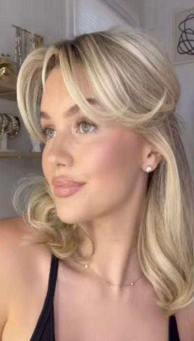 Peruka 100% włosy naturalne gęstość 200% blond pasemka balejaż