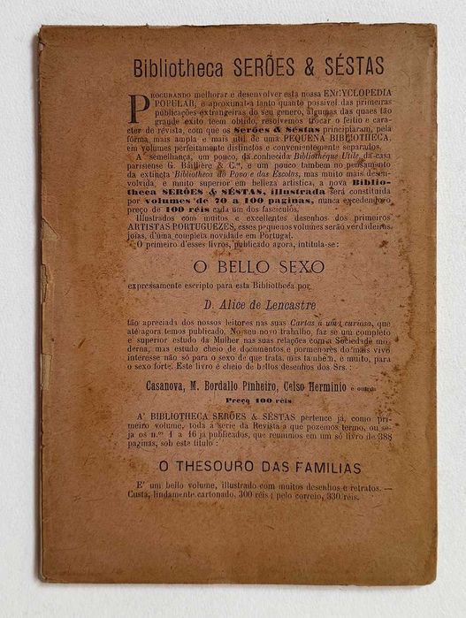 1896, Alice de Lencastre, O Bello Sexo.