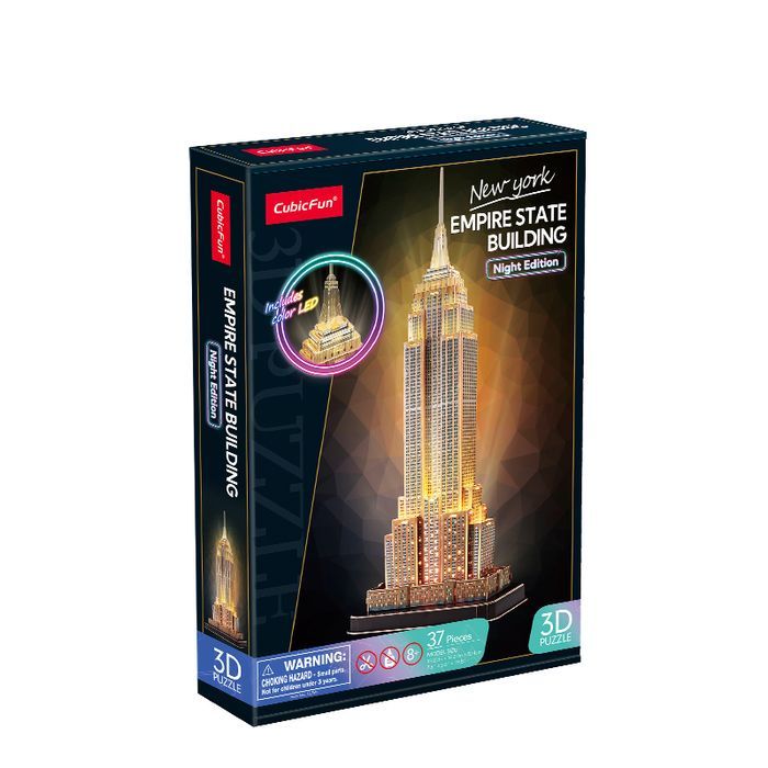 Puzzle 37 3D Empire State Building Led 306-L539H Cubic Fun Nowa Nieużywana