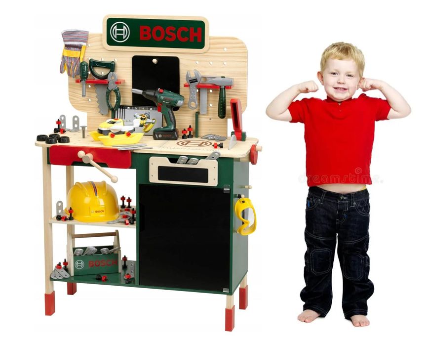 Warsztat Drewniany Bosch Klein 8734 Z Narzędziami Dla Dzieci Prezent