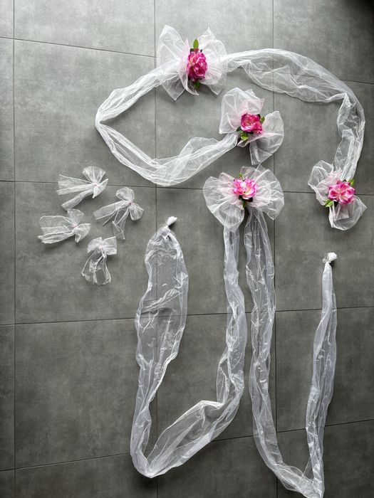 Dekoracje ślubne na samochód przyssawki