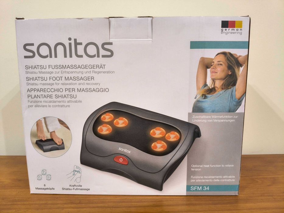 Aparelho novo para massagem de pés Shiatsu com aquecimento opcional - Sanitas