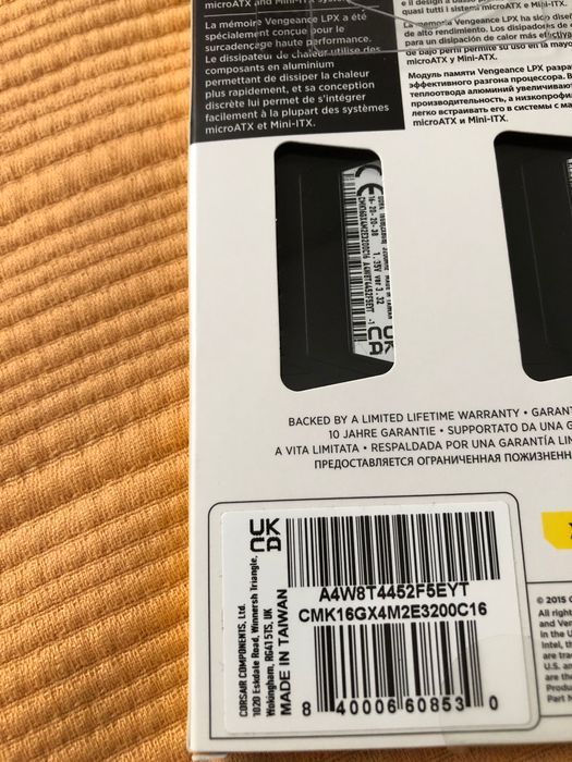 Memoria 8 gb ddr4 pc3200 c16 corsair 1x8gb vengeance lpx