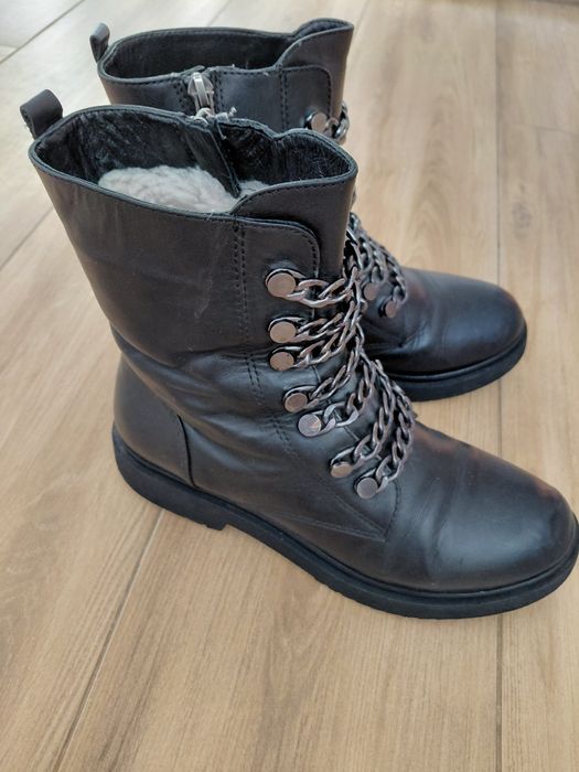 Чоботи зимові шкіряні натуральний утеплювач