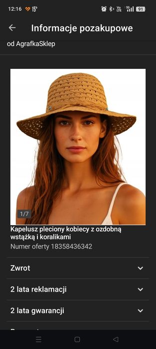 Kapelusz pleciony