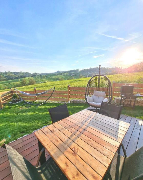 Domek w górach nad jeziorem Czorsztyńskim jacuzzi sauna kominek na wyłączność wolny weekend