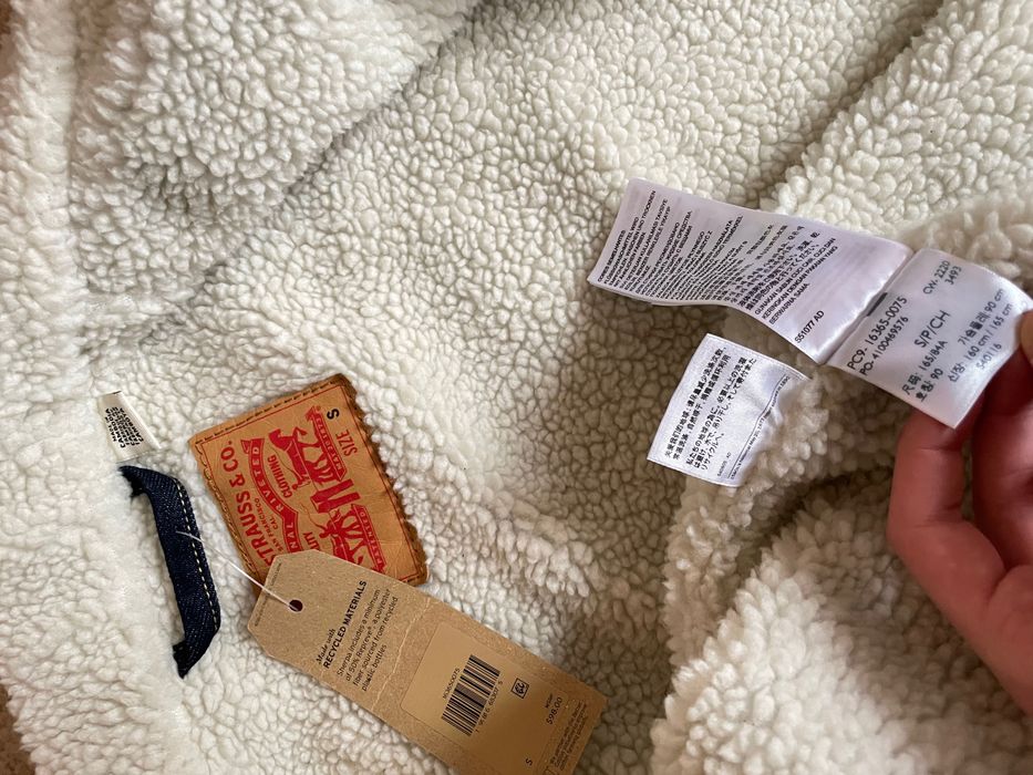 XS S Куртка шерпа Levis синяя джинсовка джинсовая куртка весеняя новая