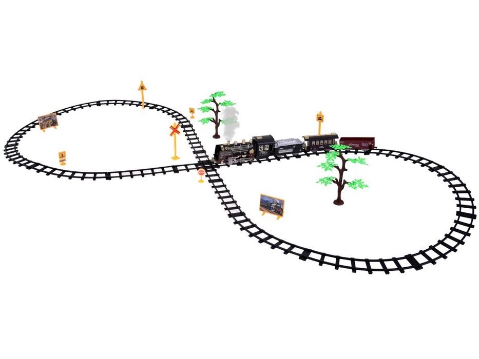 Duży Retro POCIĄG Lokomotywa Kolejka na pilota Światło Para Dźwięk