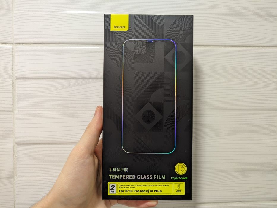Apple iPhone 13 Pro Max / 14 Plus. Baseus 2 защитных стекла с сеточкой
