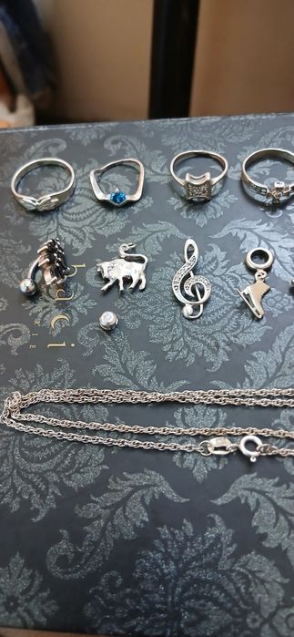 Серебрянные подвески,кольца