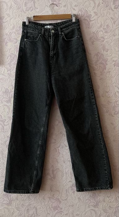 Темно сірі джинси wide leg