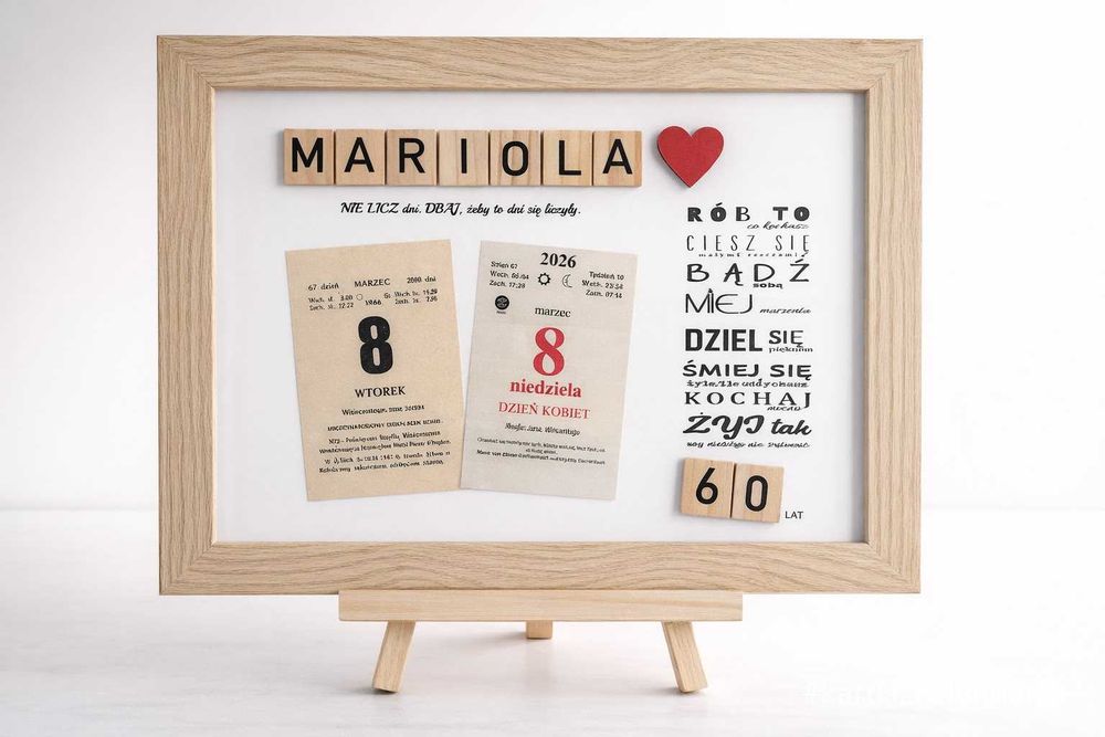 Oryginalna kartka z kalendarza 1966 - 60 urodziny 60 lat prezent