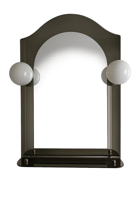 Lustro retro z półką i 2 lampami
