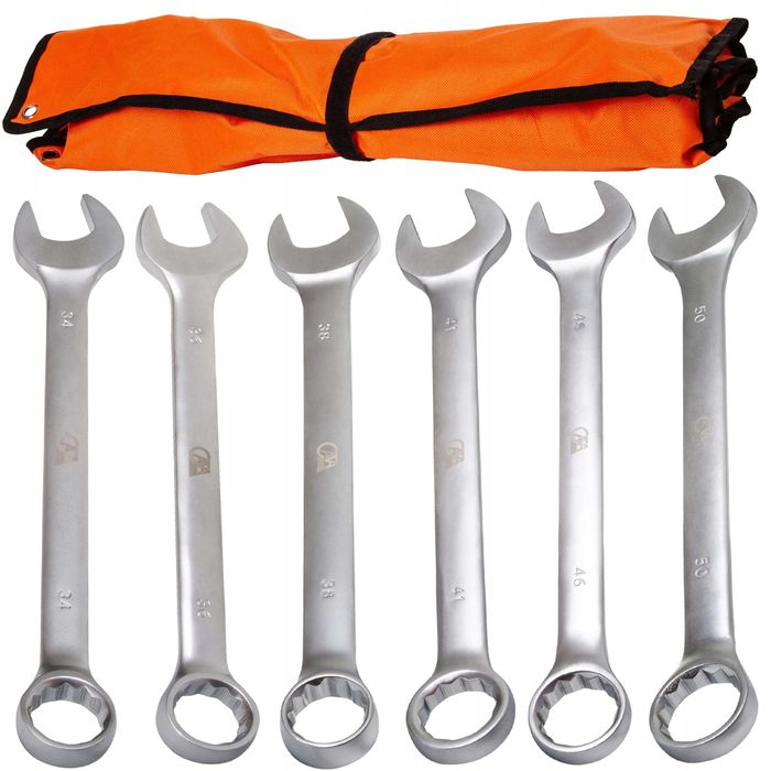 CATA Zestaw kluczy płasko-oczkowych CrV 34-50 mm 6 el.