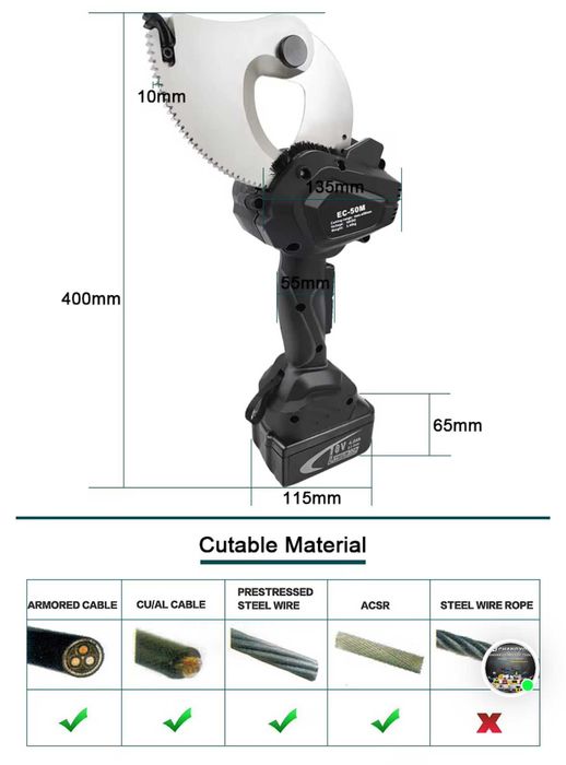 Акумуляторний кабелеріз EC-50M