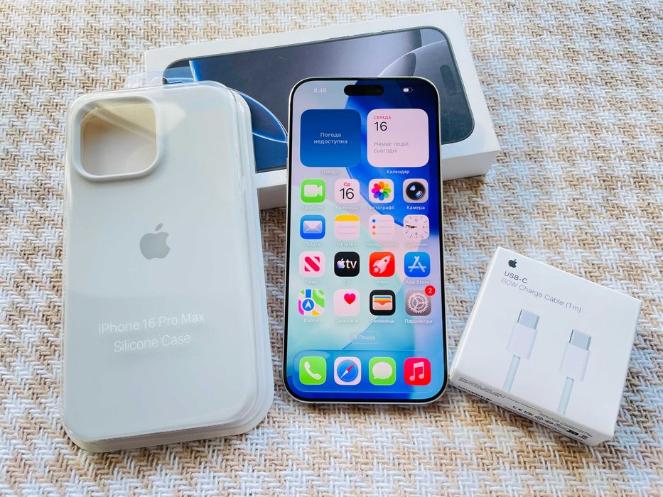 ‼️IPHONE 16 PRO MAX 256Gb White‼️ Titanium NEVERLOCK ( 59063)