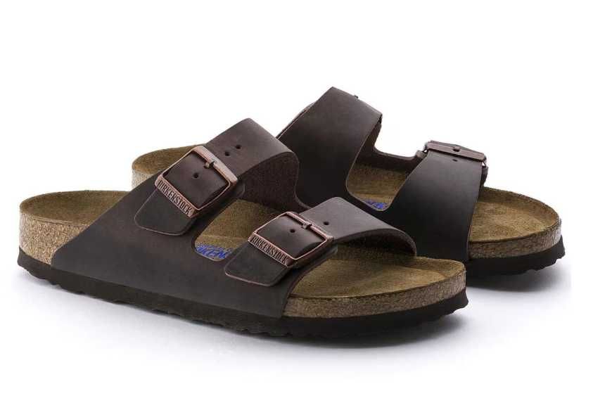 Klapki Birkenstock Arizona roz.42 wkładka 27 cm, skóra nat, olejowana