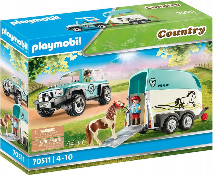 Playmobil Country 70511 Samochód Z Przyczepą Dla Kucyka Klocki *NOWE*