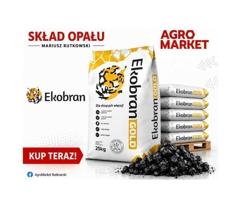 Węgiel GROSZEK Ekobran GOLD 26-28 MJ/kg | Wysokokaloryczny Opał Premium 25kg