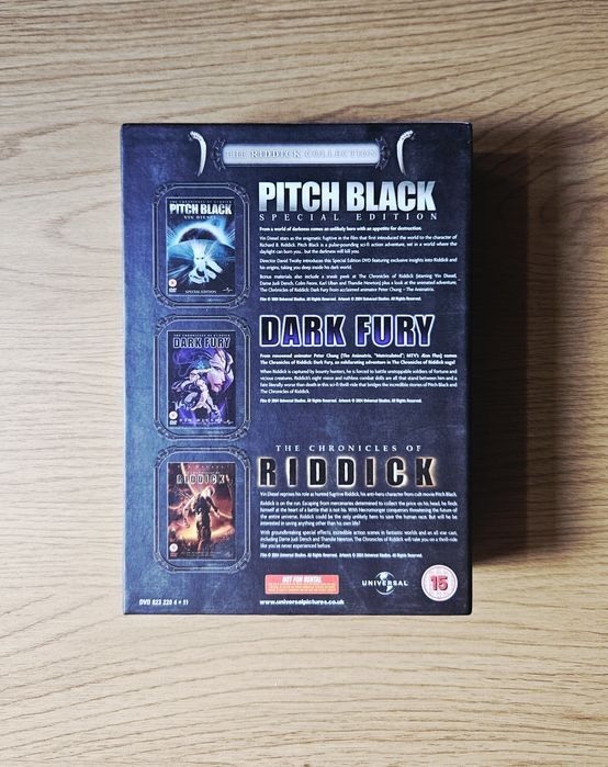 Kolekcja Filmów Riddick DVD / Pitch Black, Chronicles, Dark Fury, Riddick