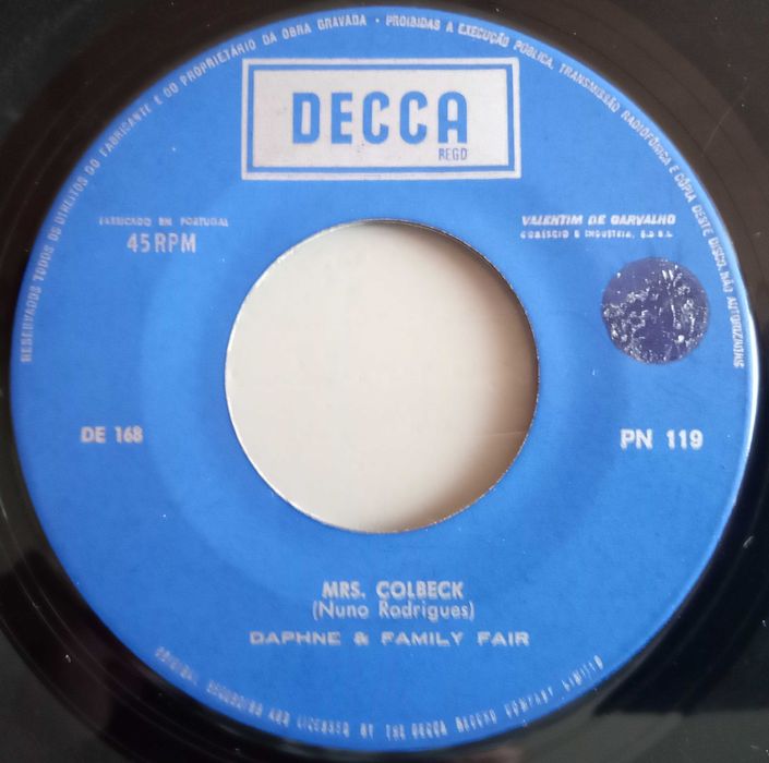 Daphne & Family Fair	- - - - -	Mrs. Colbeck	- - - - -	Single