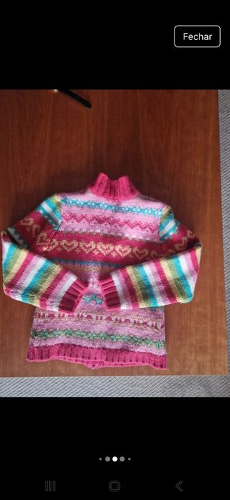 Casaco de Malha Benetton e colete de pelos Cherry menina