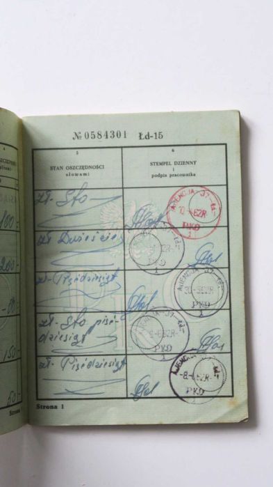 PRL książeczka PKO oszczędnościowa 1962