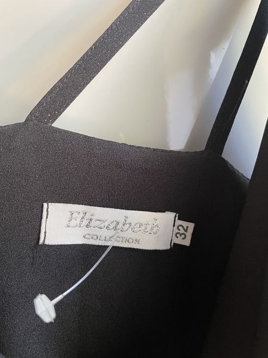 Sukienka XS długa czarna z rozcięciem