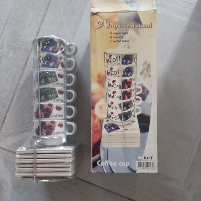 Набір 6 кавових чашок Coffee Cup.With Metal Stand