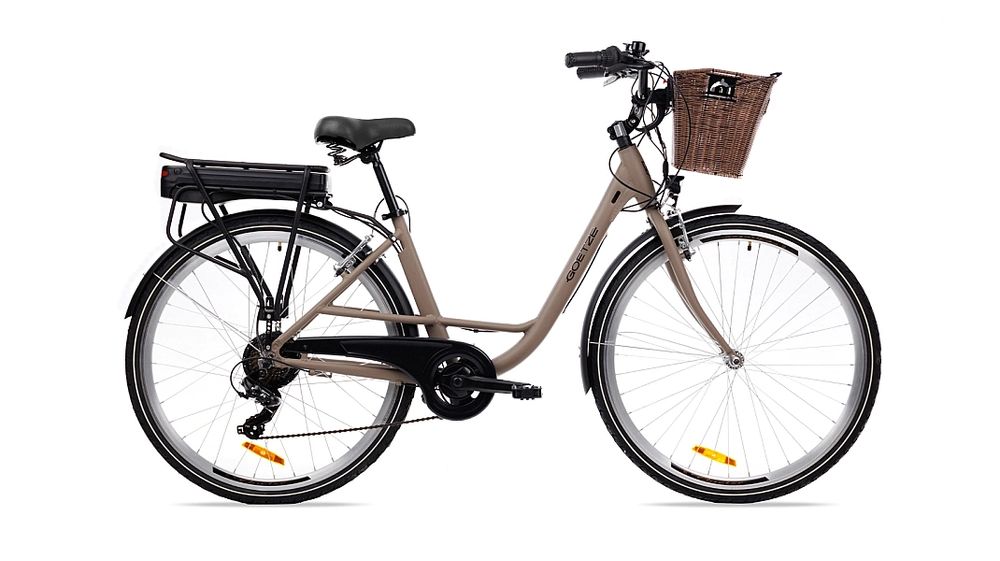 Rower elektryczny miejski damski Goetze DC1-brązowy PROMOCJA -5%