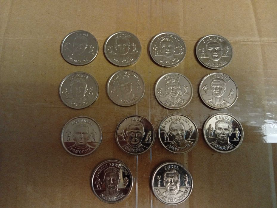 Kolekcjonerskie monety wydane przez Polski Związek Piłki Nożnej 14 szt