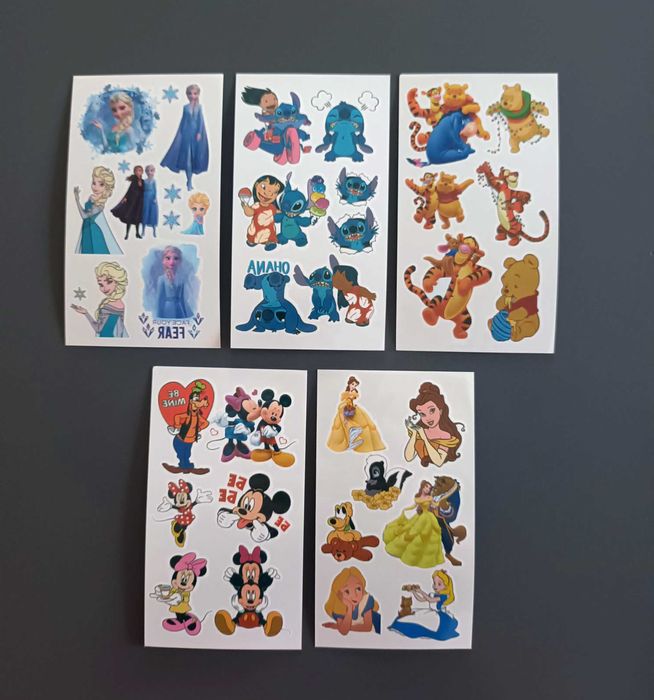 Bajki DISNEY tatuaże dziecięce 5 arkuszy!