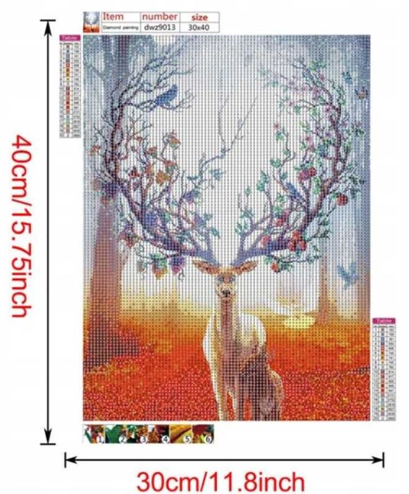 5D Diamentowy rysunek Łoś leśny Zestaw 30*40cm