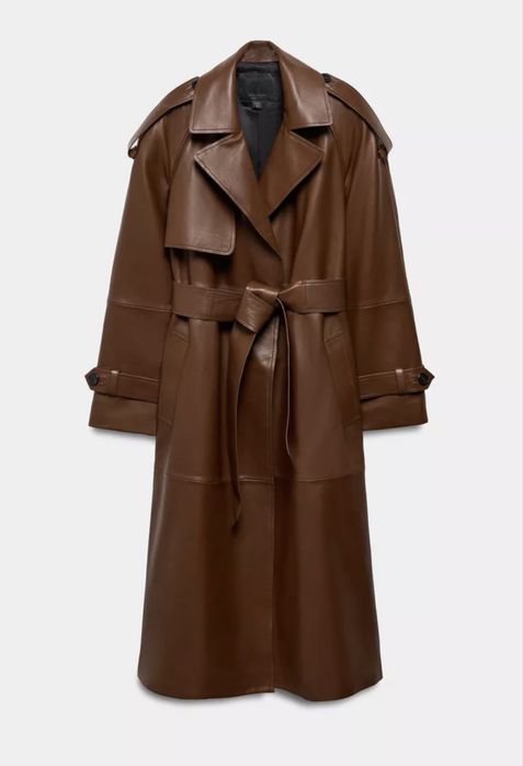 Шкіряний тренч куртка Zara